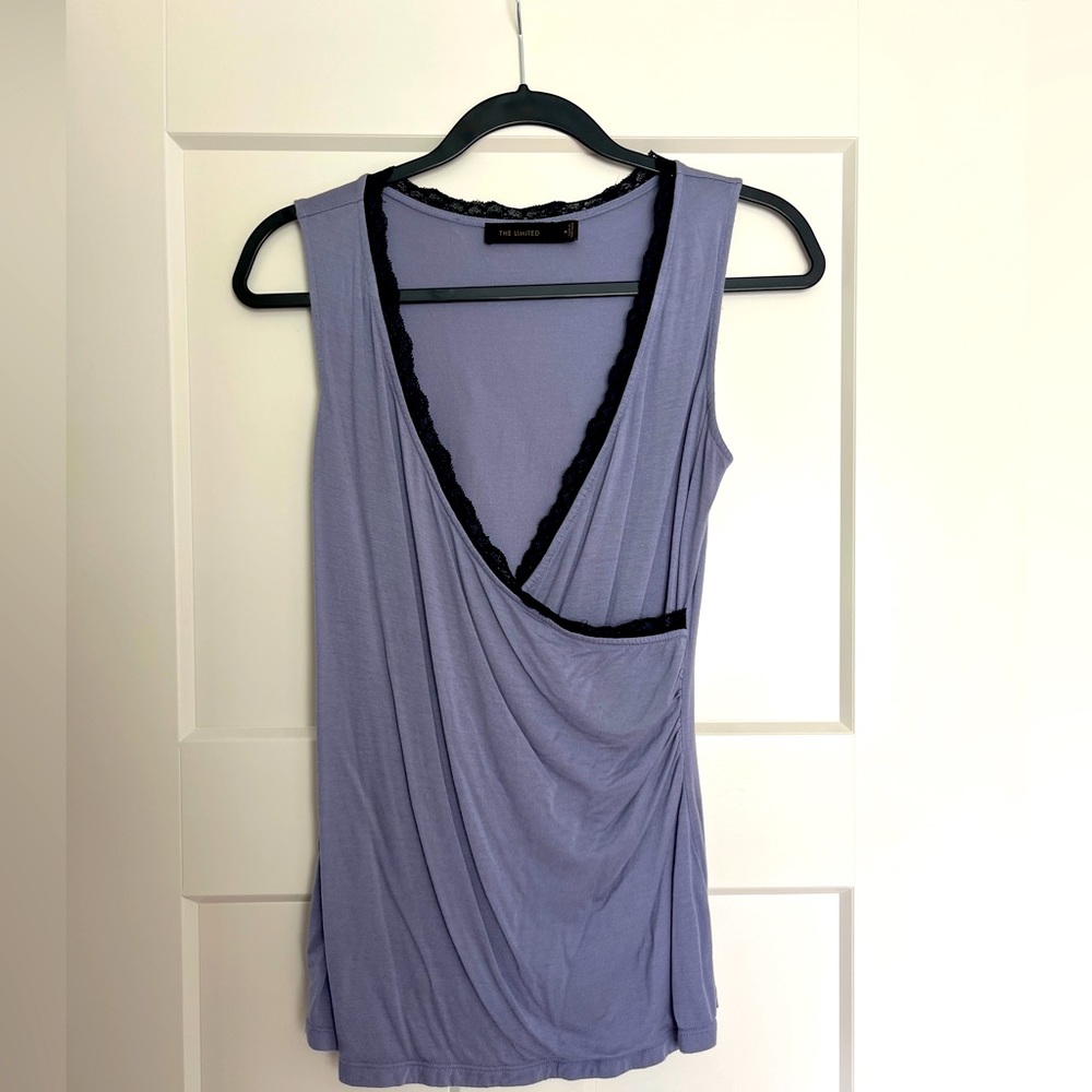 The Limited Lace-Trim V Neck Tank